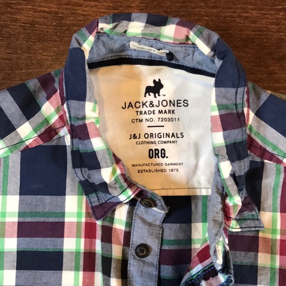 Jack & Jones button down men's plaid shirt - Picture 2 of 3